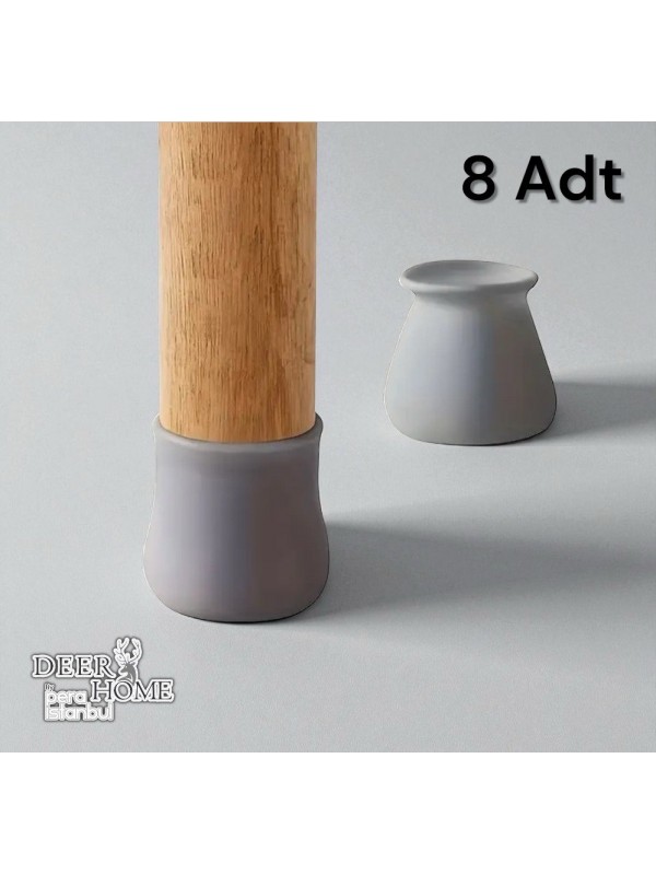 Masa Sandalye Ayak Koruyucu 8'li Silikon Ev Eşyaları Koruma Aparatı Parke Seramik Çizmez Masa Ayağı