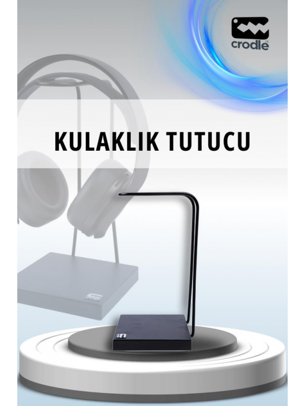 Mat Siyah Kaymaz Siyah Tabanlı Askı Aparatlı Stant Kulaküstü Gaming Oyuncu Kulaklık Tutucu Standı