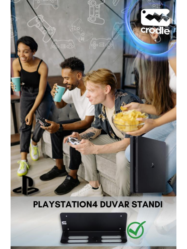 Playstation 4 Duvar Standı Yerden Tasarruf Rahat Hava Akışı Gaming Aksesuar Konsol Tutacağı