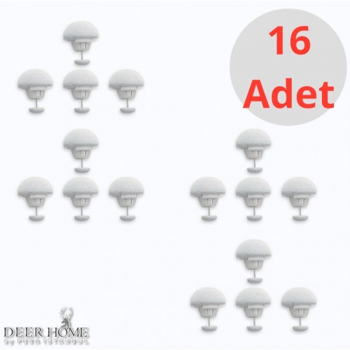 Pratik 16'li Mantar Şeklinde Yorgan Sabitleme Iğnesi Düğmeli Klips Çarşaf Yorgan Kılıfı Sabitleyici