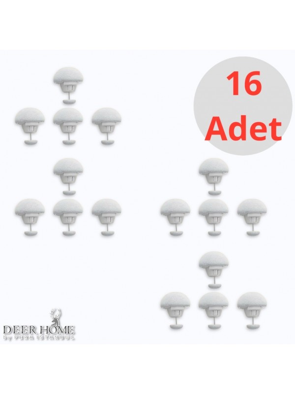 Pratik 16'li Mantar Şeklinde Yorgan Sabitleme Iğnesi Düğmeli Klips Çarşaf Yorgan Kılıfı Sabitleyici