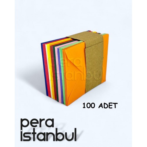 Renkli Küçük Zarf 7x9 cm 100 Lü Paket