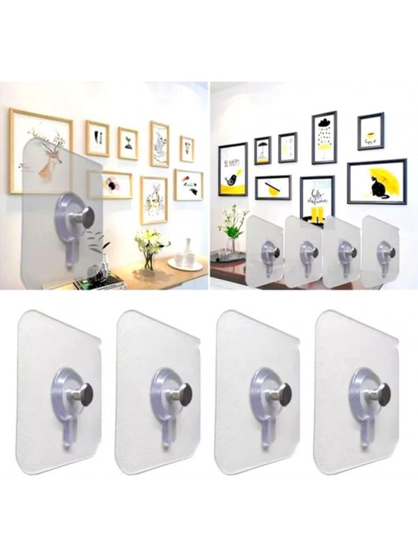 Süper Güçlü Şeffaf Çerçeve Askısı Resim Mutfak Kancası Kendinden Yapışkanlı Şeffaf Yapışkan