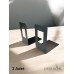 2 Adet Siyah Renk 12x13x8 Metal Kitap Desteği - Kitap Tutucu - Ev Ve Ofis Dekoratif Aksesuar